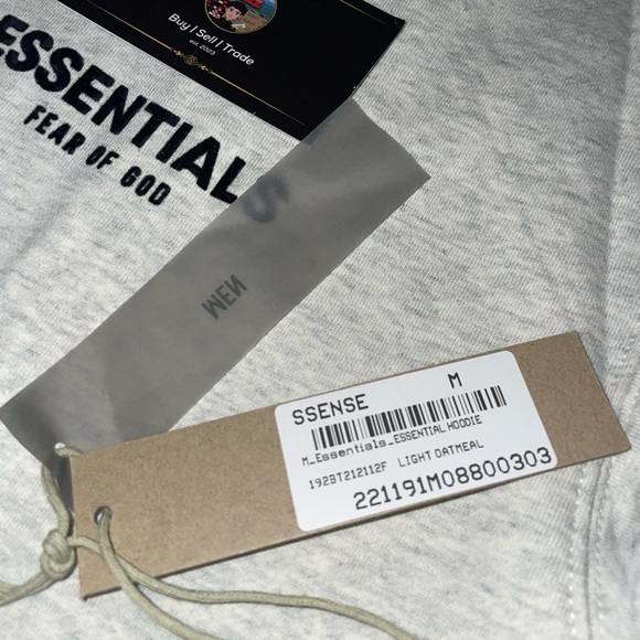 ESSENTIALS FEAR OF GOD “LIGHT OAT” HOODIE - Picture 6 of 9